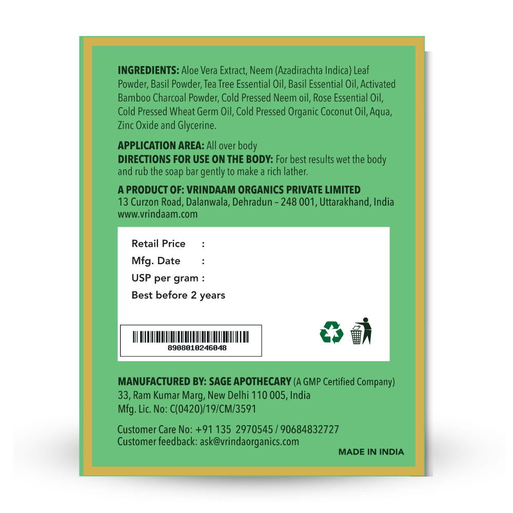 Varnya Tea Tree & Basil Soap